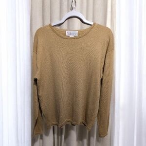 Milano Design Group Tan Knit Sweater Size L High Low Hem